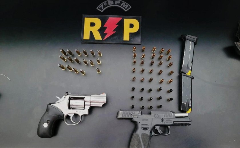 7º BPM apreende duas armas de fogo durante ação em Santana do Ipanema