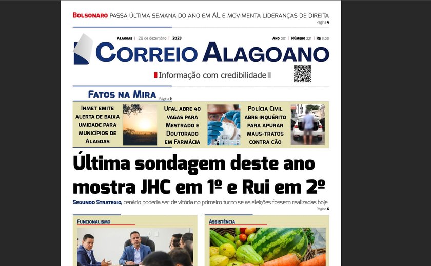 Última sondagem deste ano mostra JHC em 1º e Rui em 2º