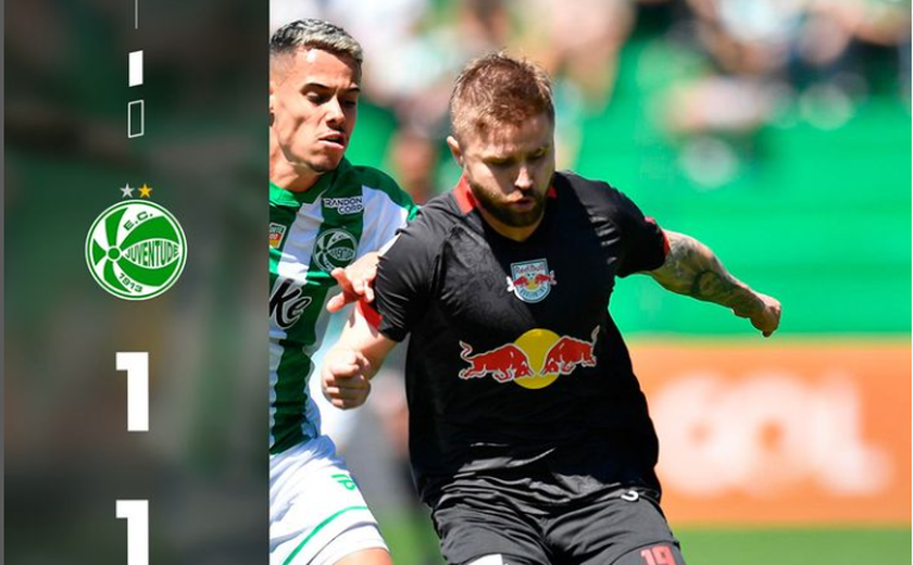 Juventude cede empate ao Red Bull Bragantino e perde chance de se afastar da degola