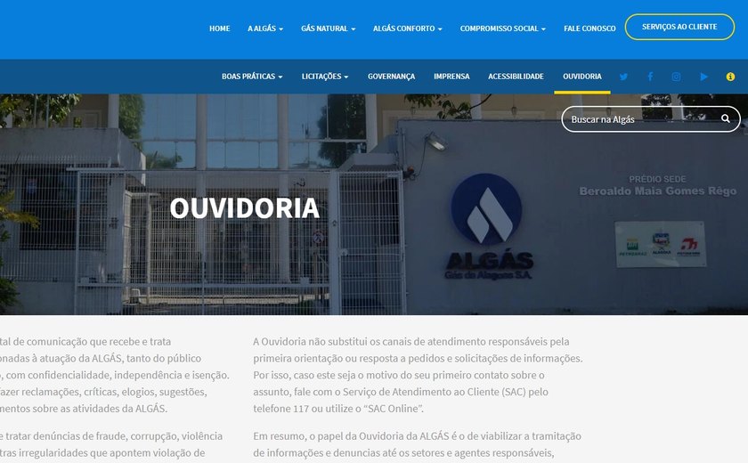 Ouvidoria da Algás é lançada nesta sexta-feira