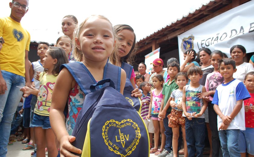 Campanha solidária da LBV em prol da educação beneficia alunos em Alagoas