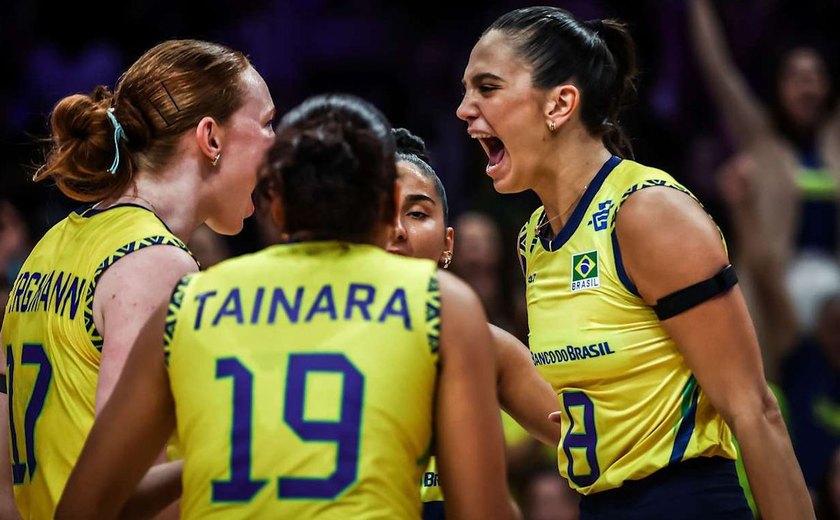 Brasil sofre, mas derrota Alemanha na Liga das Nações de vôlei