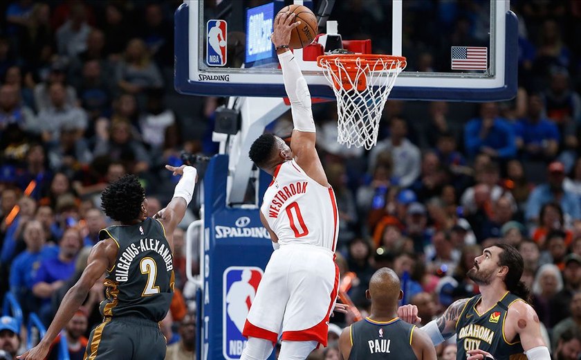 Em reencontro com Westbrook, Thunder vence Rockets em casa na NBA