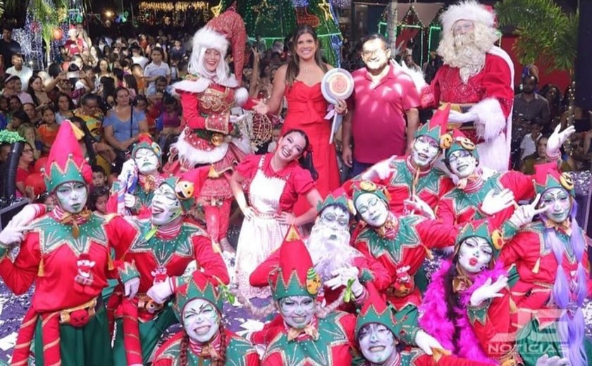 Prefeita Marcela Gomes abre em momento mágico os festejos natalinos de Novo Lino
