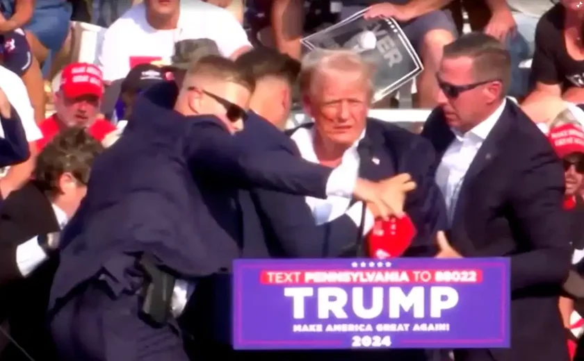 Trump é retirado de comício após tiros; Lula repudia atentado