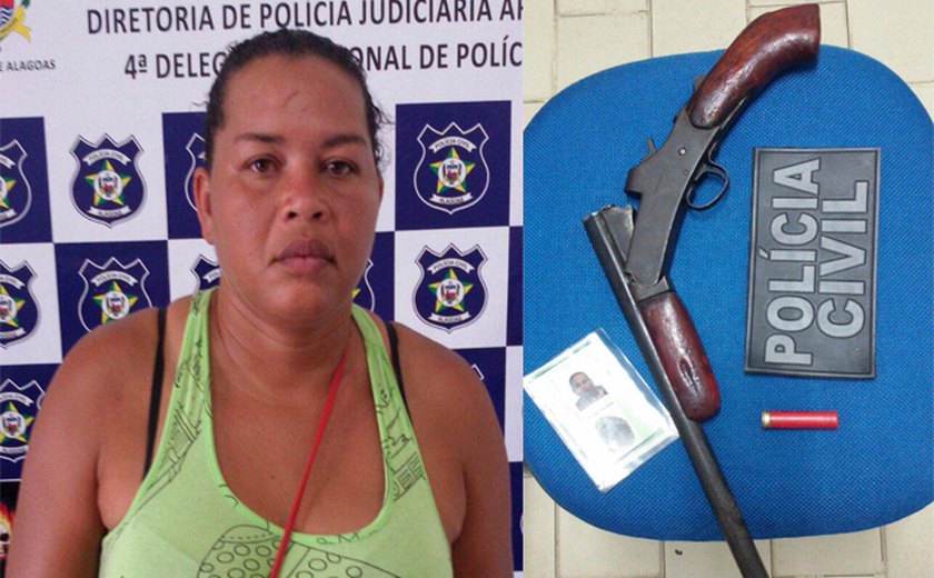 PC prende mulher com espingarda em Arapiraca