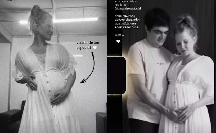 Esposa de Samuel Rosa exibe barriga de grávida: 'Virada de ano especial'