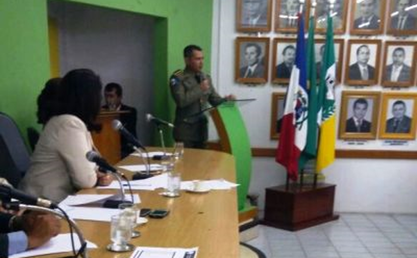 Na Câmara Municipal, Comando do 3º BPM expõe balanço de seus dois meses de atuação em Arapiraca