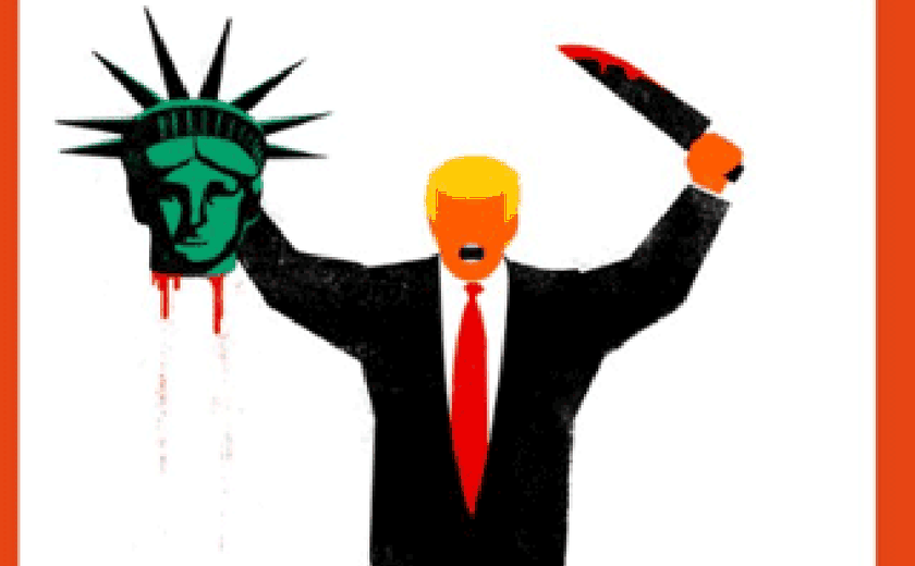 Revista alemã publica capa que mostra Trump &#8216;decapitando&#8217; Estátua da Liberdade