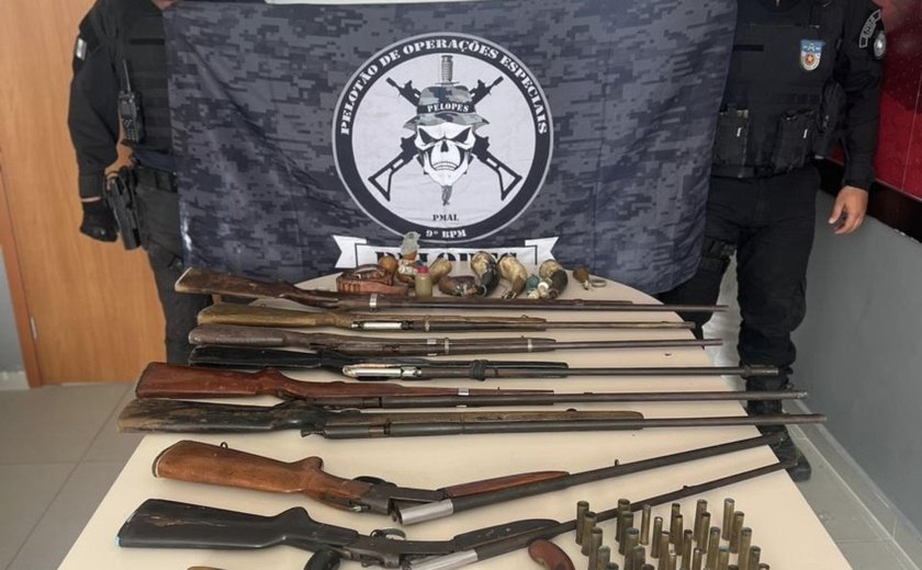 Em uma semana, PM apreende mais de 9kg de drogas e 25 armas de fogo em Alagoas