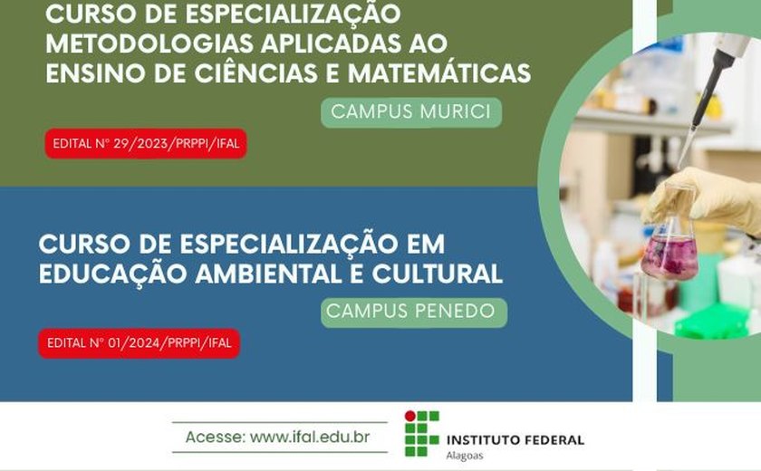 Ifal inicia 2024 com a oferta de duas especializações à distância para educadores