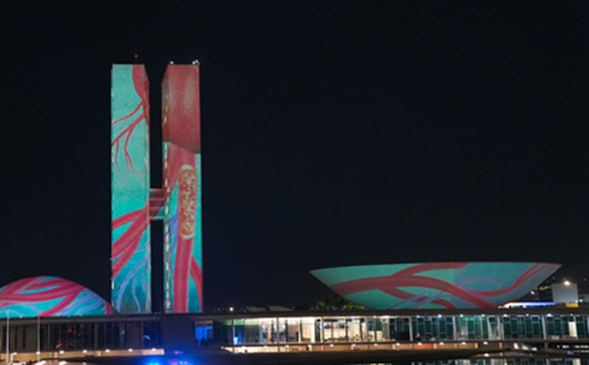 Colesterol alto e saúde do coração: iluminação no Congresso Nacional chama atenção para milhares de mortes por ano no Brasil