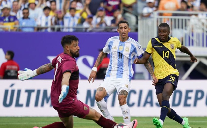 Di María marca, Messi reaparece, e Argentina bate o Equador em amistoso para Copa América