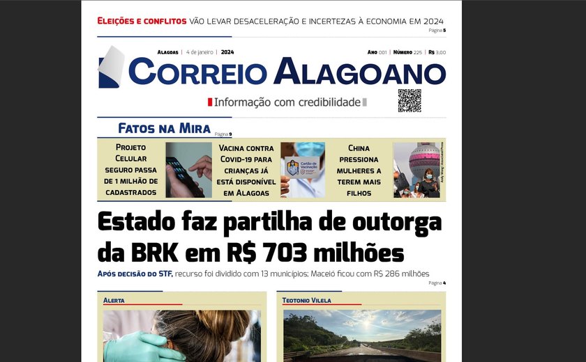 Estado faz partilha de outorga da BRK em R$ 703 milhões