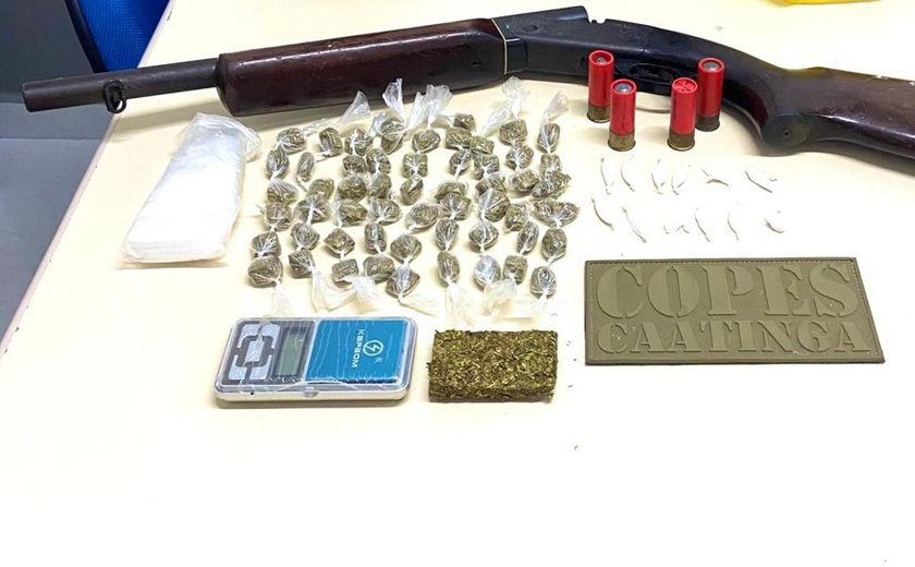 PM apreende 17 armas de fogo e quase 10 Kg drogas na última semana em Alagoas