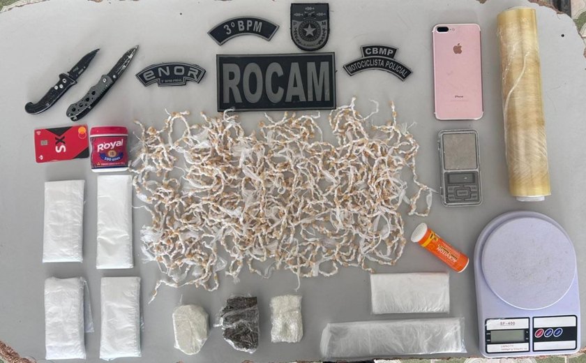 PMAL apreende quase mil pedras de crack durante ação em Arapiraca