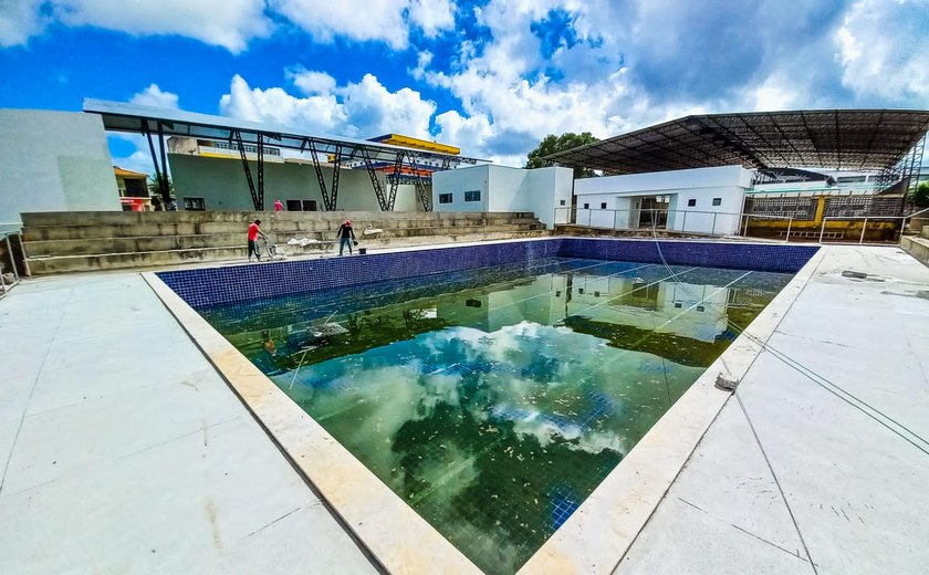 Com piscina semiolímpica, nova escola Marinete Neves será entregue em agosto em Palmeira