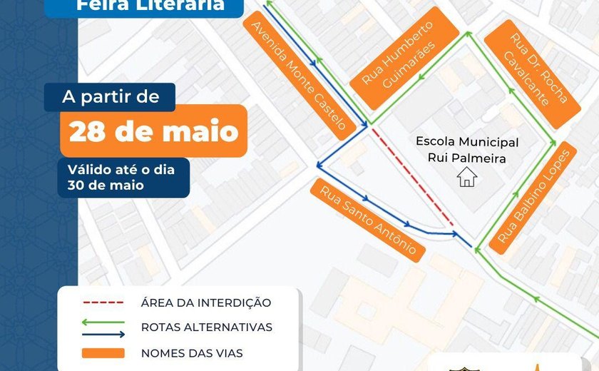 Confira as modificações no trânsito para a primeira feira literária do Vergel do Lago