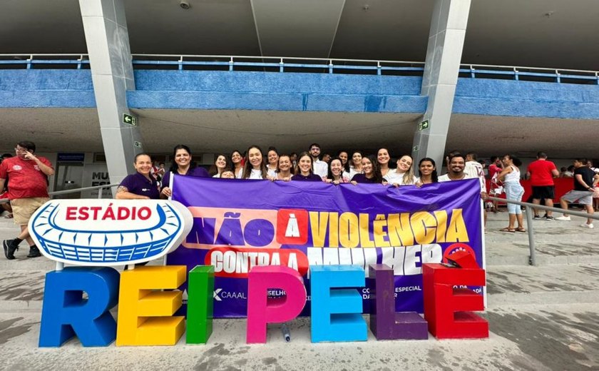 OAB/AL leva mensagem de combate à violência contra a mulher ao Estádio Rei Pelé