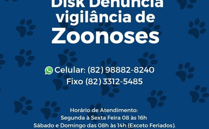 Vigilância de Zoonoses lança Disk Denúncia com atendimento pelo WhatsApp