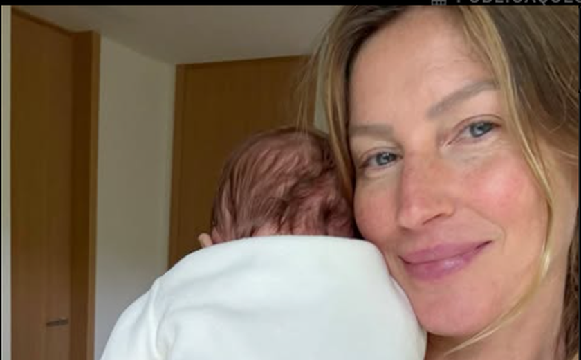 Gisele Bündchen mostra foto de seu filho mais novo pela 1.ª vez