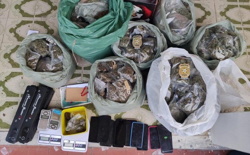 Polícia Civil prende três traficantes e apreende mais de 14 quilos de maconha em Arapiraca