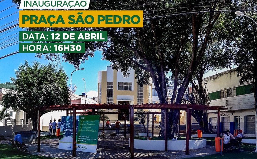 Prefeitura de Palmeira entrega  nova Praça São Pedro nesta sexta-feira (12)