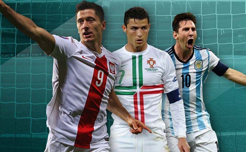 Messi, Ronaldo e Lewandowski dividem a artilharia em 2015