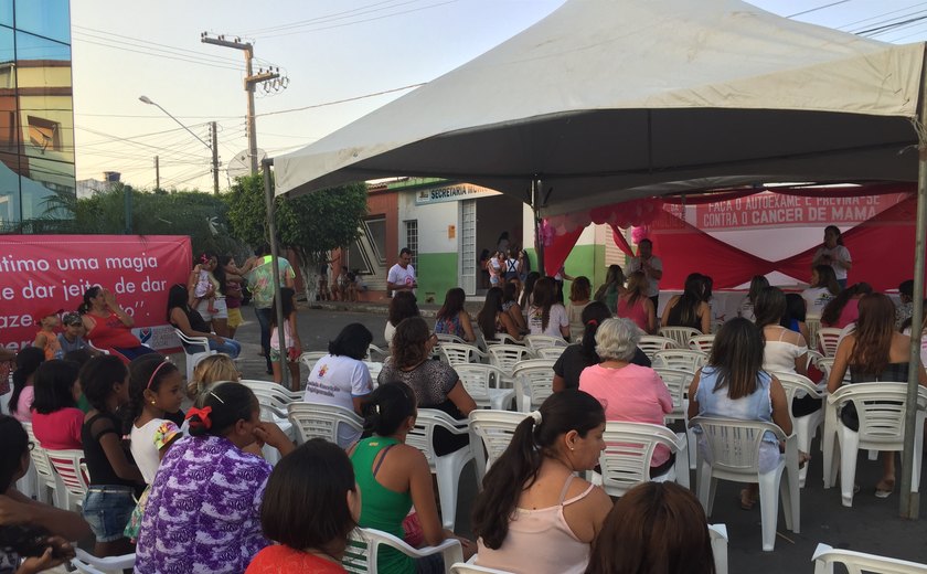 Mulheres participam da campanha Outubro Rosa em Feira Grande