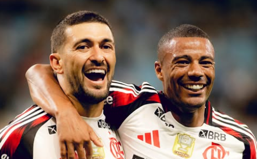 Arrascaeta marca, Flamengo derrota o Bahia e dorme líder do Brasileirão