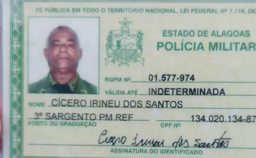 Polícia Militar lamenta morte de sargento reformado assassinado em assalto em Maceió