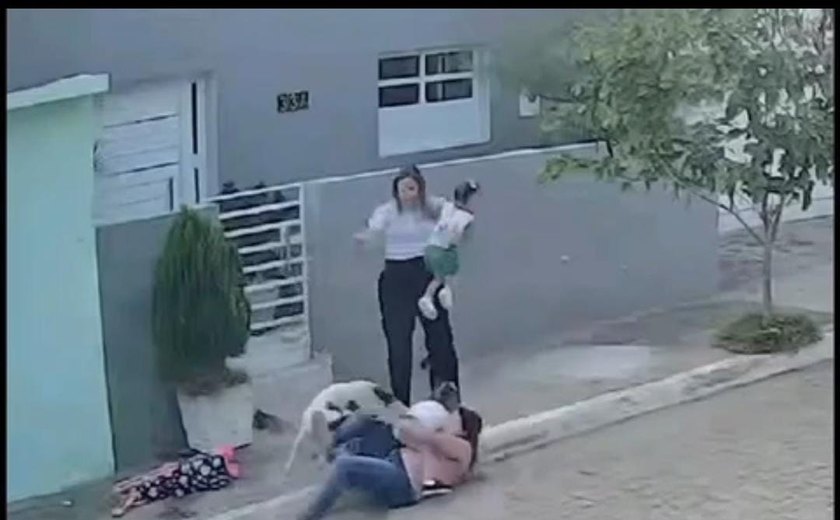 Pitbull ataca e deixa quatro pessoas feridas; mães e crianças foram surpreendidas enquanto aguardavam transporte escolar