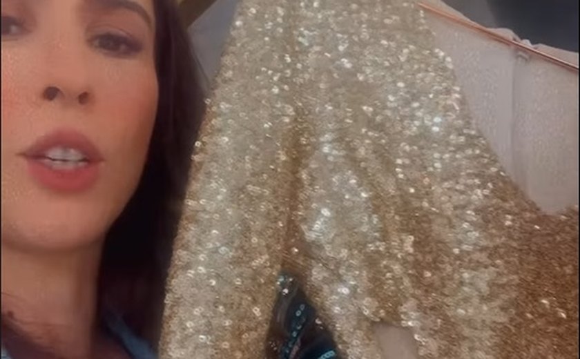 Tata Werneck brinca com vestido de 'Amor à vida' repetido em 'Terra e paixão': 'Só cabe nos meus peitos'