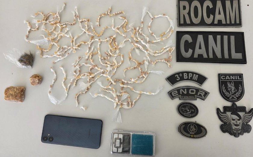 PM flagra crimes de tráfico e receptação em Arapiraca e Maceió