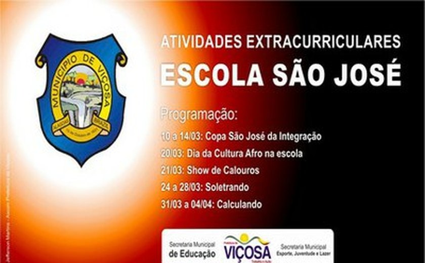 Viçosa: Escola Municipal São José realiza mês de atividades extracurriculares