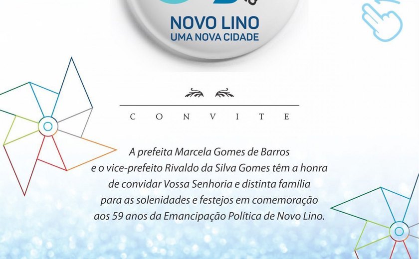 Novo Lino festeja seus 59 anos de emancipação política a partir deste sábado, dia 27