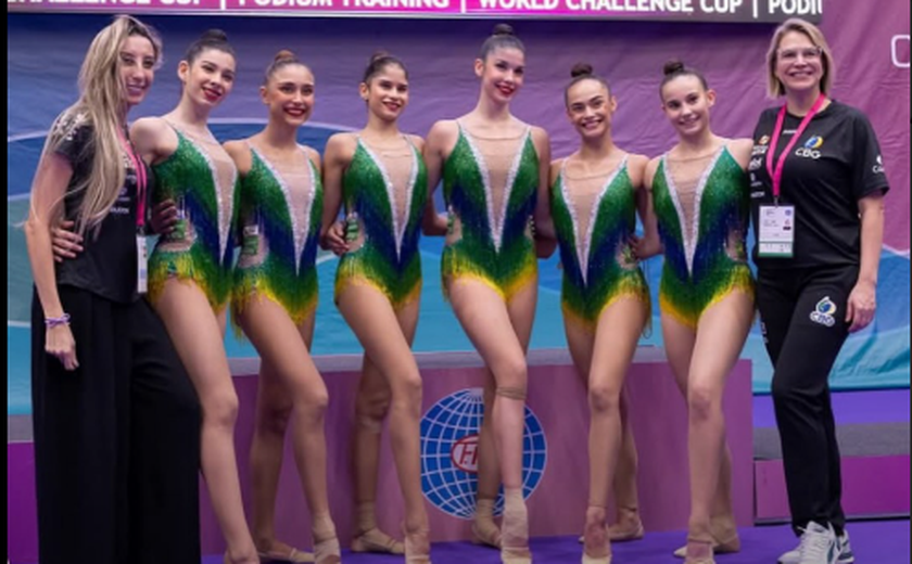 Com 'Evidências', seleção brasileira de ginástica rítmica obtém resultado histórico em Portugal