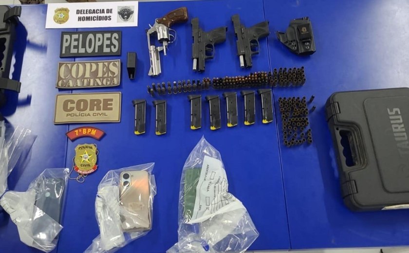Operação prende 4 suspeitos e apreende armas em Santana do Ipanema e Olho d'Água das Flores