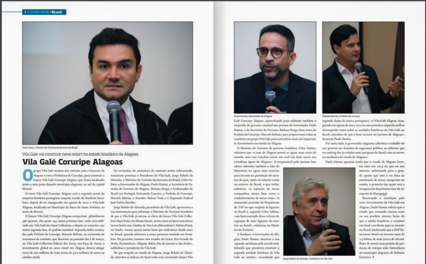 Revista portuguesa destaca empenho do Governo para instalação de mais um Vila Galé em Alagoas