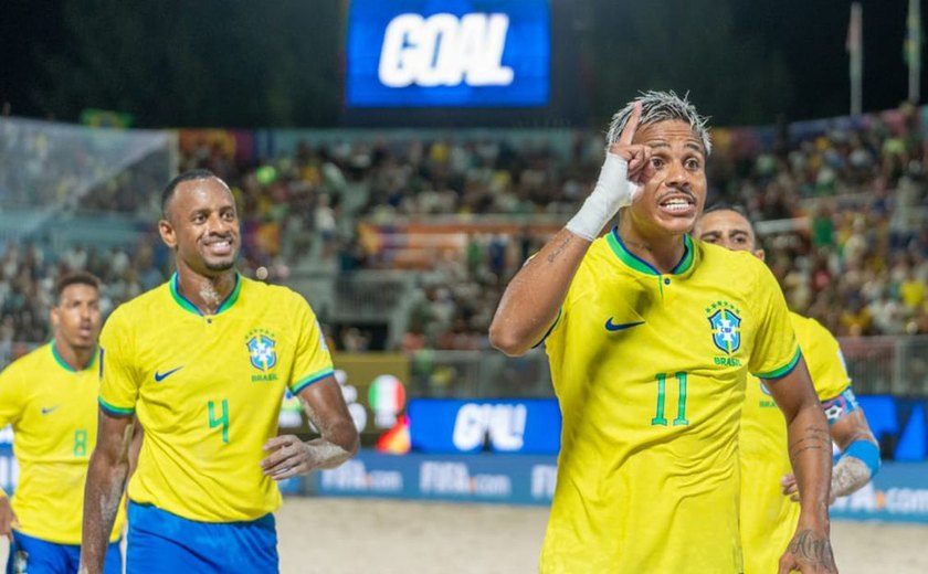 De forma dramática, Brasil vence Itália no Mundial de futebol de praia