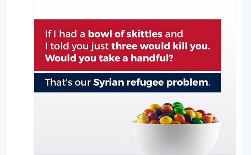 Filho de Trump compara refugiados sírios a doces envenenados