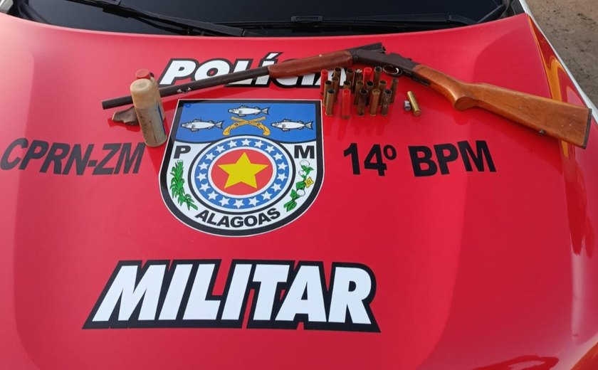 Homem é preso pela PM-AL por posse ilegal de arma de fogo em Jundiá