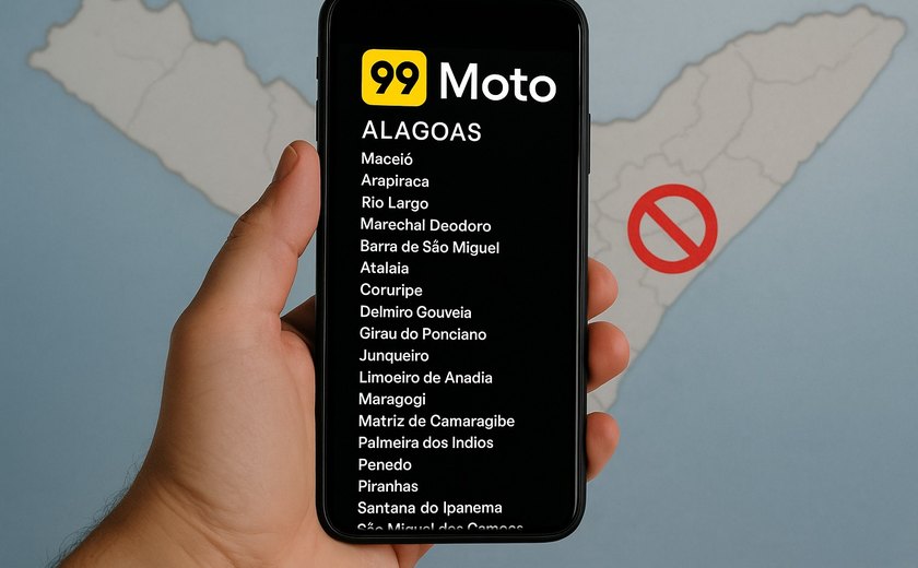 99 Moto fora do mapa em Palmeira dos Índios: aplicativo não reconhece cidade entre as atendidas em Alagoas
