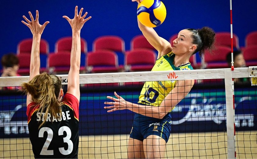 Brasil bate Alemanha e chega à 10ª vitória na Liga das Nações de Vôlei