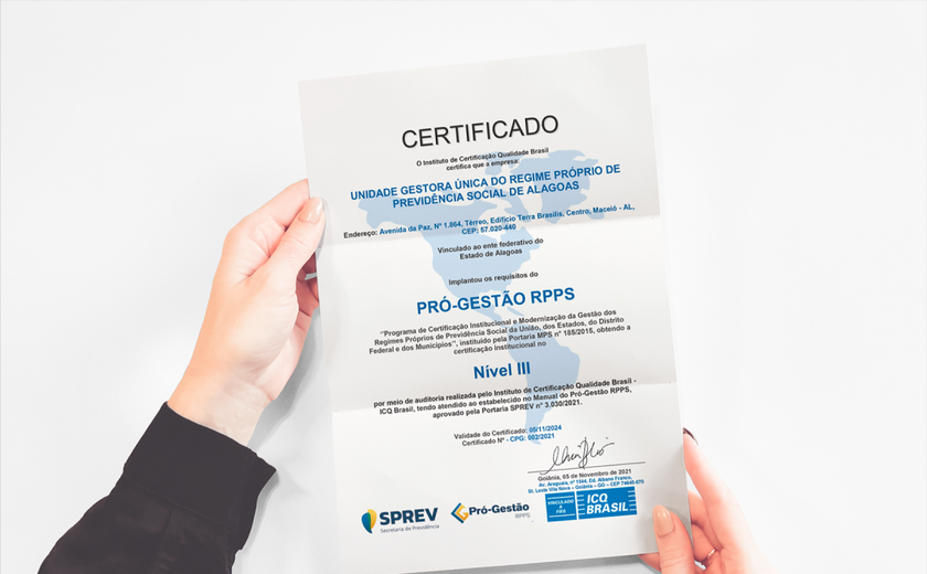 Alagoas é o 1º estado do país a obter nível mais avançado de certificação nacional no pró-gestão