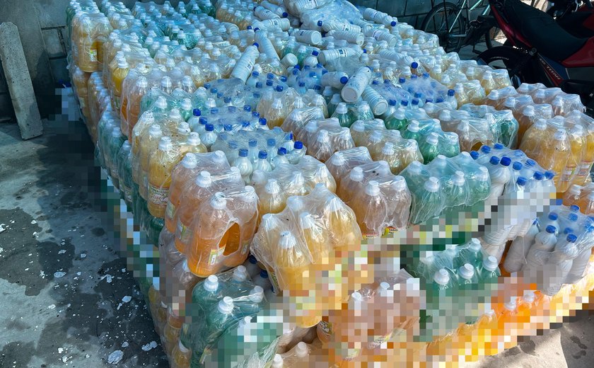 Vigilância Sanitária apreende mais de 5 mil litros de saneantes clandestinos no Canaã