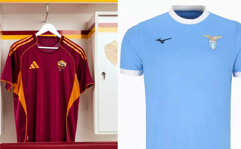 Lazio e Roma lançam uniformes para próxima temporada