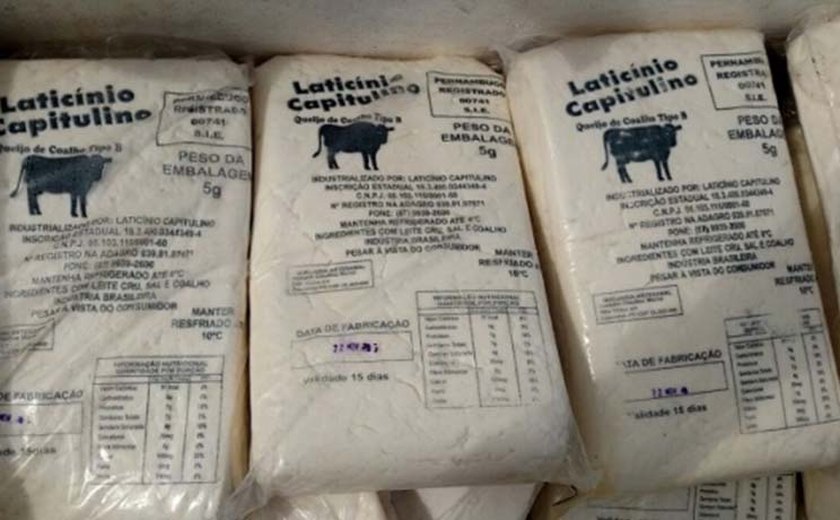 FPI apreende 400 quilos de queijo coalho e embalagens com selos falsificados