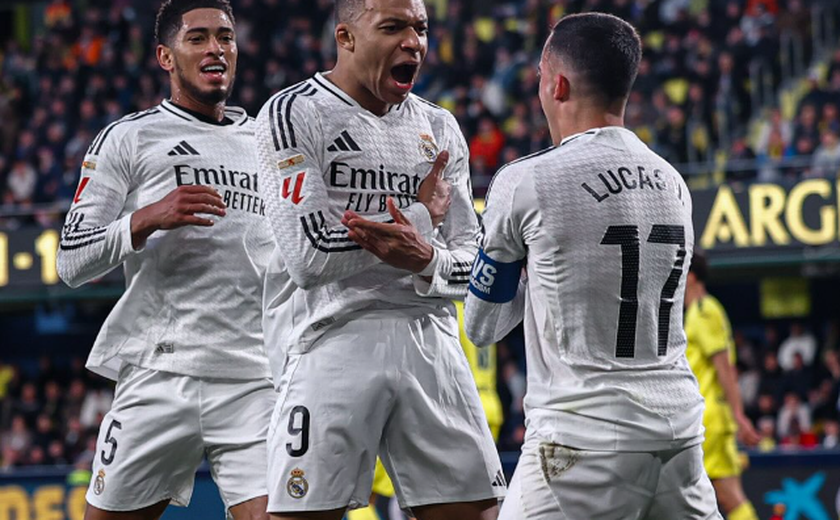 Com 2 gols de Mbappé, Real Madrid vira sobre o Villarreal e é líder do Espanhol
