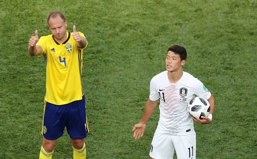 Com pênalti assinalado pelo VAR, Suécia vence Coreia do Sul e pressiona Alemanha